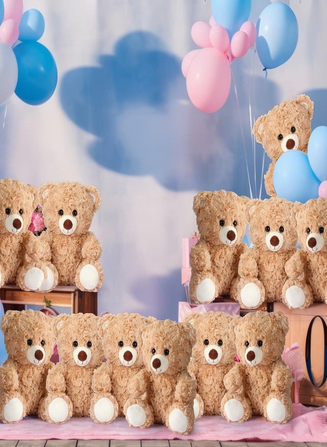 Silipull 12 Pieces 8 Inch Bear Stuffed Animal Soft Stuffed Bear Plush Toys Bulk Party Favors Animal Decorations for Birthday Baby Shower Party Centerpiece Valentines Favor(Brown) - Image 5